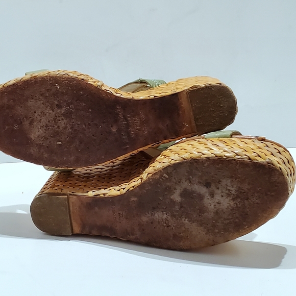 Kate Spade "Dancer" green preppy wedge sandal, size 7.5M - Picture 12 of 16